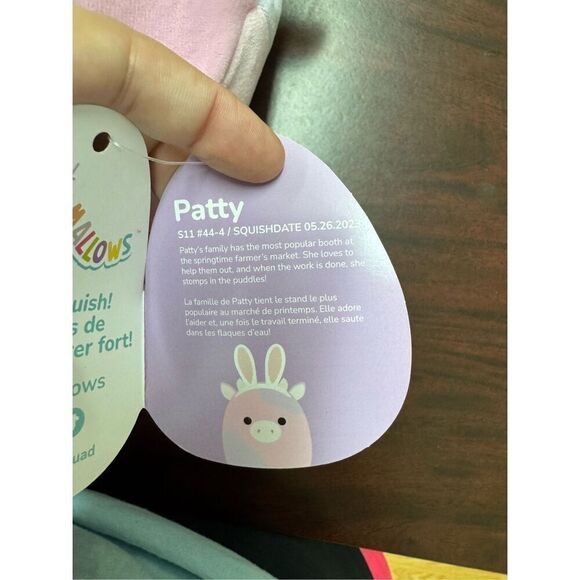 NWT Patty Pink Purple Cow 11 Inch Easter Squishmallows Plush - Picture 6 of 6